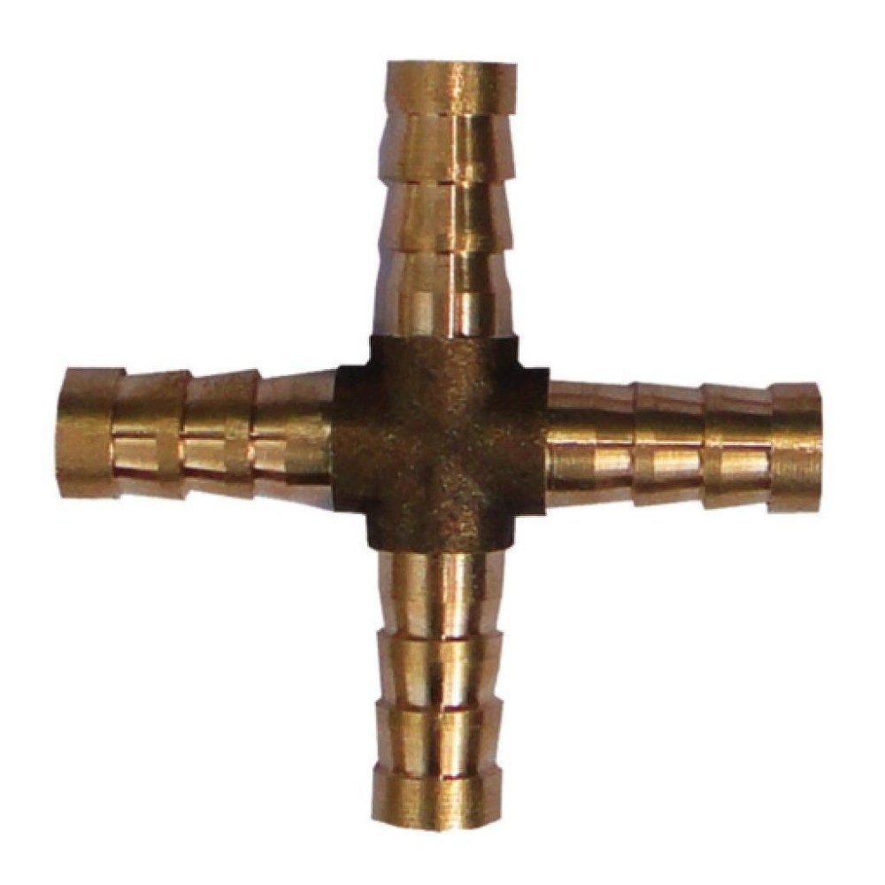 X-разклонител (4-ник) за маркуч МЕСИНГ X12mm