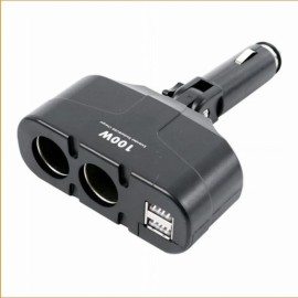 РАЗКЛОНИТЕЛ ЗАПАЛКА 1652 С 2 ГНЕЗДА И 2 USB ПОРТ