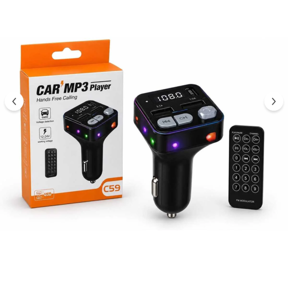 FM трансмитер 2USB/TYPE C - C59